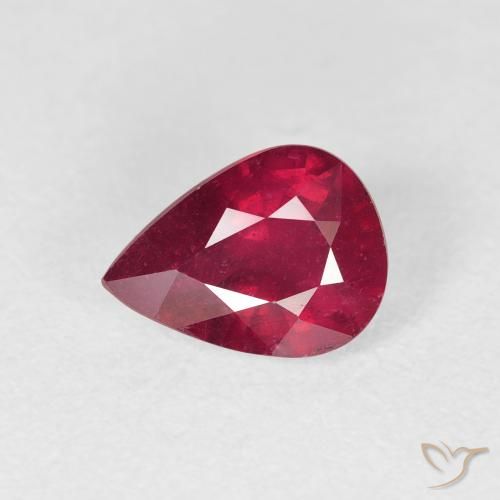 1.59ct 天然 ディープレッド ルビー, 洋梨の形, VS-SI