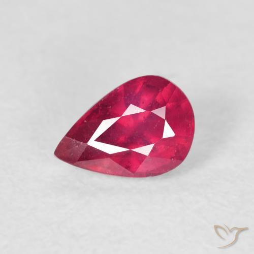 0.86ct 天然 赤みがかったピンク ルビー, 洋梨の形, VS-SI