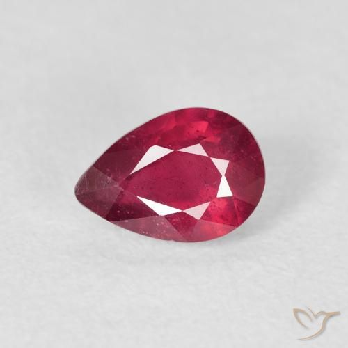 1.17ct 天然 ミディアムレッド ルビー, 洋梨の形, VS-SI