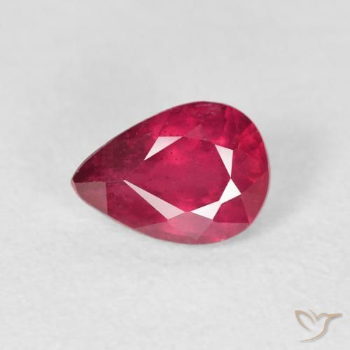 1.12ct 天然 ジャム・レッド ルビー, 洋梨の形, VS-SI