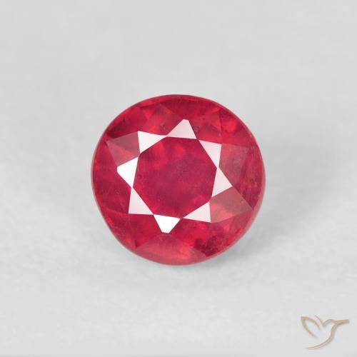 0.96ct 天然 ジャム・レッド ルビー, ラウンド, VS