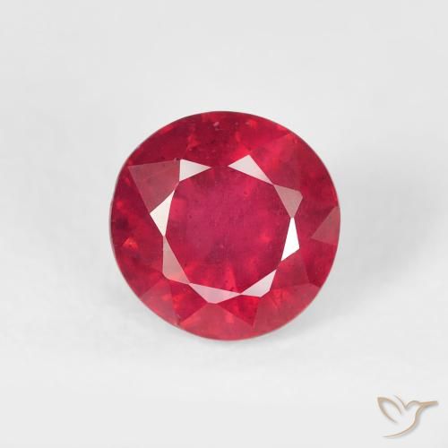1.46ct 天然 ミディアムレッド ルビー, ラウンド, VS