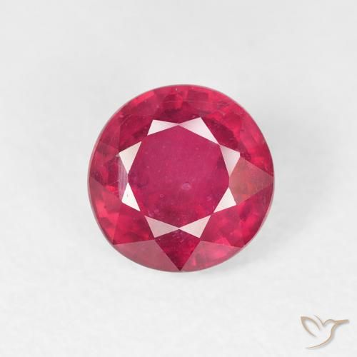 1.44ct 天然 ミディアムレッド ルビー, ラウンド, VS