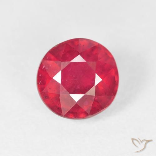 1.50ct 天然 ミディアムレッド ルビー, ラウンド, VS
