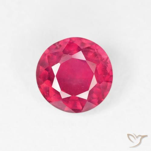 1.06ct 天然 ミディアムレッド ルビー, ラウンド, VS