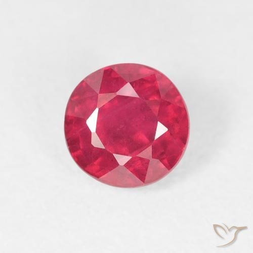 0.93ct 天然 ピンクがかったレッド ルビー, ラウンド, VS