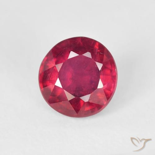 1.37ct 天然 薄いレッド ルビー, ラウンド, VS