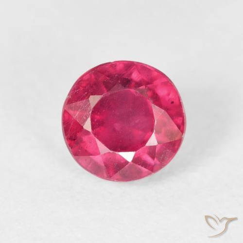0.98ct 天然 ピンクがかったレッド ルビー, ラウンド, VS