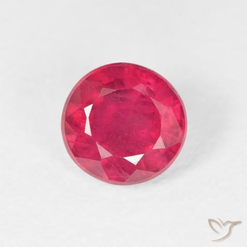 1.34ct 天然 ピンクがかったレッド ルビー, ラウンド, VS