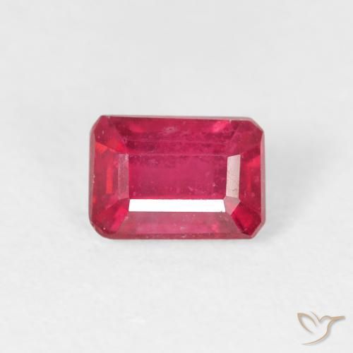 1.05ct 天然 濃い紅 ルビー, エメラルドカット, VS
