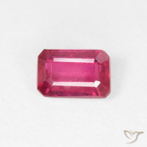 0.79ct 天然 赤みがかったピンク ルビー, エメラルドカット, VS