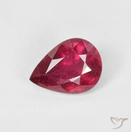 1.70ct 天然 ピンクがかったレッド ルビー, 洋梨の形, VS