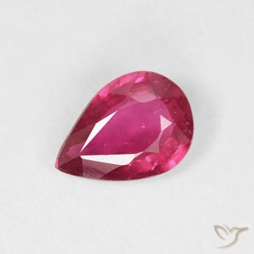 0.76ct 天然 ピンクがかったレッド ルビー, 洋梨の形, VS-SI
