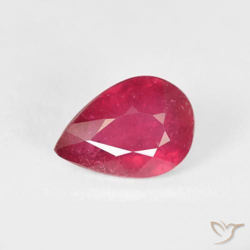 0.89ct 天然 濃い紅 ルビー, 洋梨の形, VS-SI