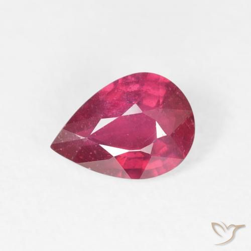 0.93ct 天然 ピンクがかったレッド ルビー, 洋梨の形, VS-SI