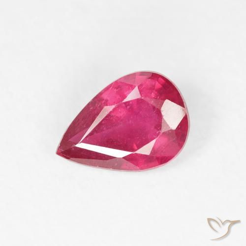 0.83ct 天然 赤みがかったピンク ルビー, 洋梨の形, VS-SI