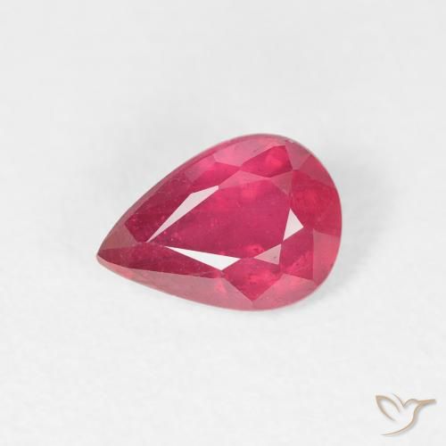 0.96ct 天然 ピンクがかったレッド ルビー, 洋梨の形, VS-SI