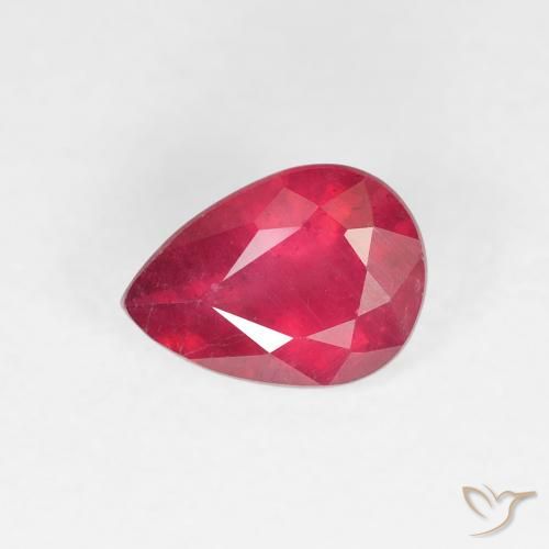 0.97ct 天然 ジャム・レッド ルビー, 洋梨の形, VS-SI