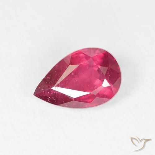 0.84ct 天然 濃い赤みがかったピンク ルビー, 洋梨の形, VS-SI