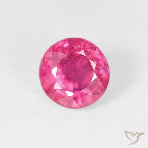 0.87ct 天然 ミディアムピンク ルビー, ラウンド, VS