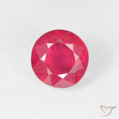 0.84ct 天然 濃いピンク ルビー, ラウンド, VS