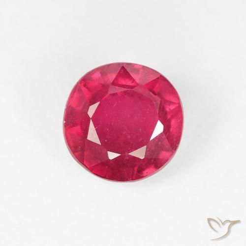 1.00ct 天然 ジャム・レッド ルビー, ラウンド, VS