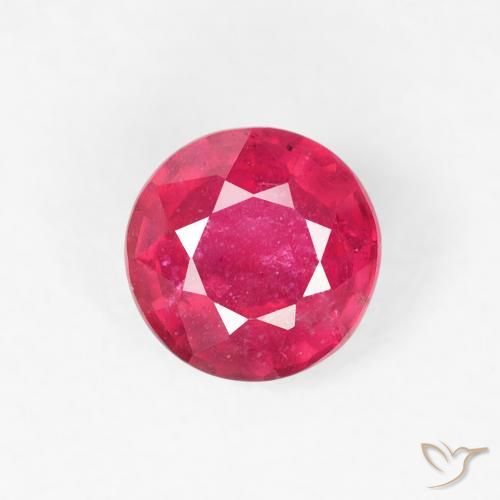 0.81ct 天然 濃いピンク ルビー, ラウンド, VS