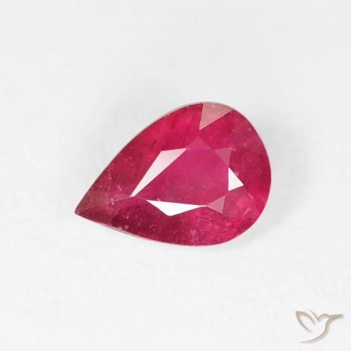 0.90ct 天然 ミディアムレッド ルビー, 洋梨の形, VS-SI