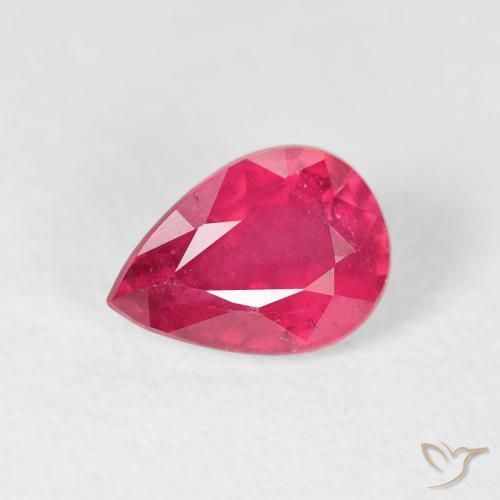 1.01ct 天然 ピンクがかったレッド ルビー, 洋梨の形, VS-SI