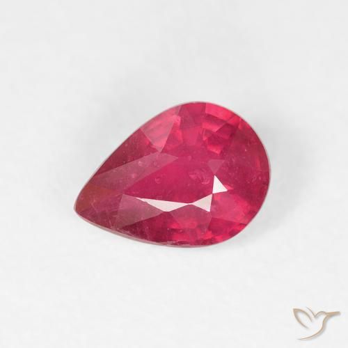 0.86ct 天然 濃い紅 ルビー, 洋梨の形, VS-SI