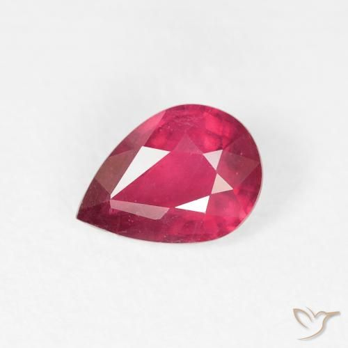 0.91ct 天然 赤みがかったピンク ルビー, 洋梨の形, VS-SI