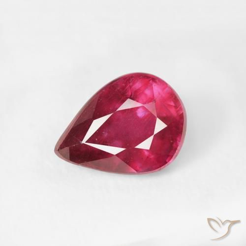 1.04ct 天然 ミディアムレッド ルビー, 洋梨の形, VS-SI