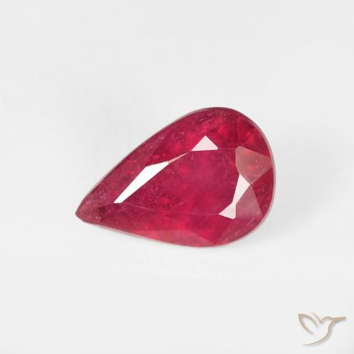 0.82ct 天然 ジャム・レッド ルビー, 洋梨の形, VS-SI