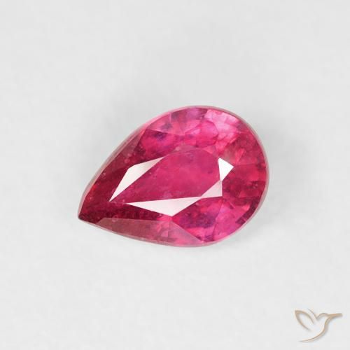 0.49ct 天然 薄いレッド ルビー, 洋梨の形, VS-SI