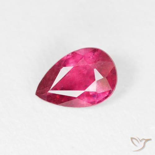 0.58ct 天然 ピンクがかったレッド ルビー, 洋梨の形, VS-SI