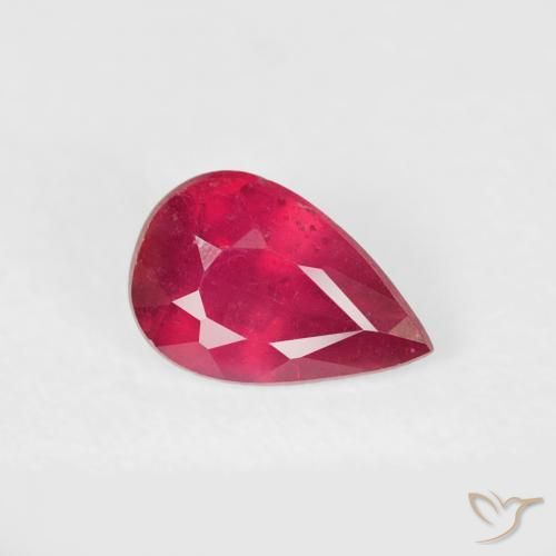 0.52ct 天然 濃い紅 ルビー, 洋梨の形, VS-SI