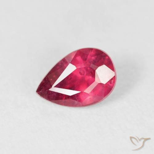 0.62ct 天然 ミディアムレッド ルビー, 洋梨の形, VS-SI