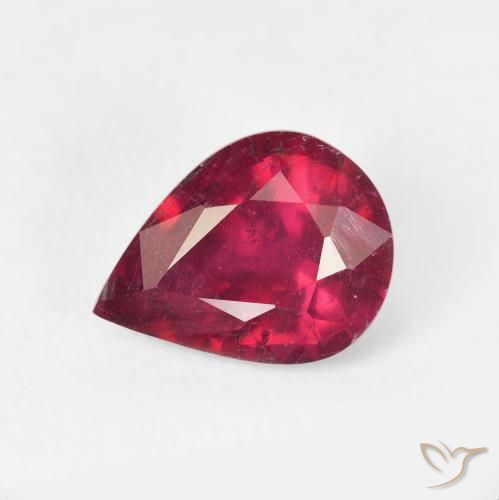 2.52ct 天然 ピンクがかったレッド ルビー, 洋梨の形, VS