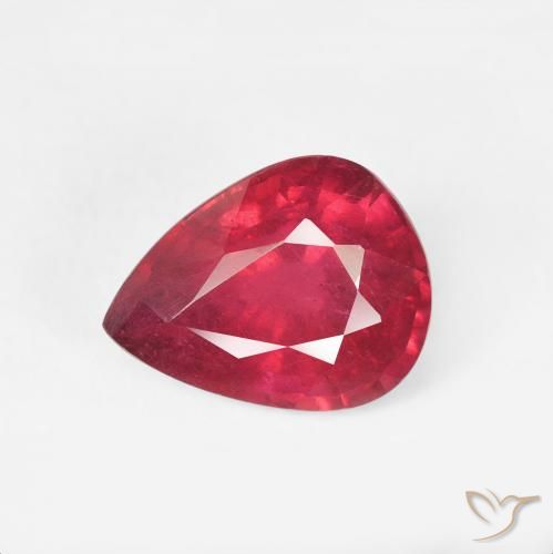 2.55ct 天然 ミディアムレッド ルビー, 洋梨の形, VS