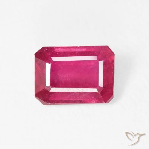 1.24ct 天然 赤みがかったピンク ルビー, エメラルドカット, VS