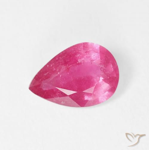 1.24ct 天然 ピンクがかったレッド ルビー, 洋梨の形, VS