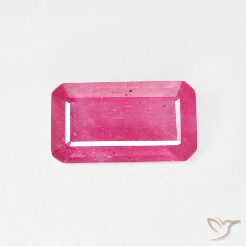 2.69ct 天然 ピンクがかったレッド ルビー, エメラルドカット, VS