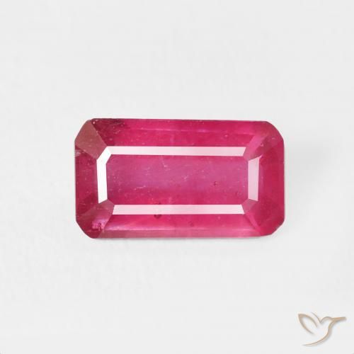 2.38ct 天然 薄いレッド ルビー, エメラルドカット, VS