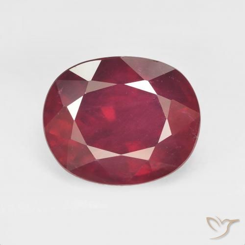 8.24ct 天然 ダークレッド ルビー, 楕円形, VS