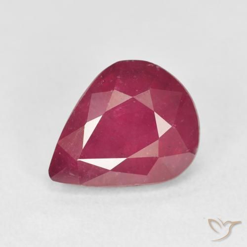 4.12ct 天然 ピンクがかったレッド ルビー, 洋梨の形, VS