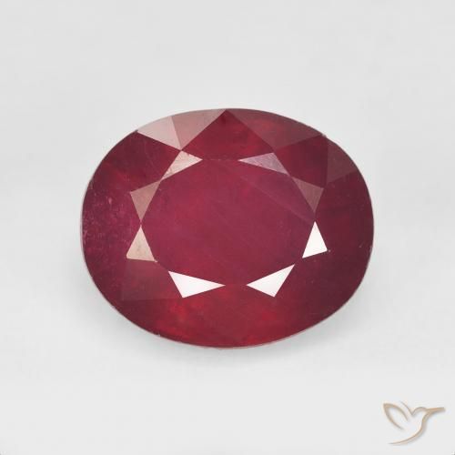 6.82ct 天然 ディープレッド ルビー, 楕円形, VS