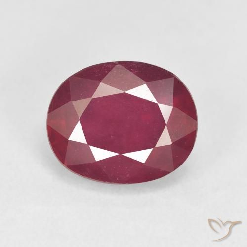 5.93ct 天然 ダークレッド ルビー, 楕円形, VS