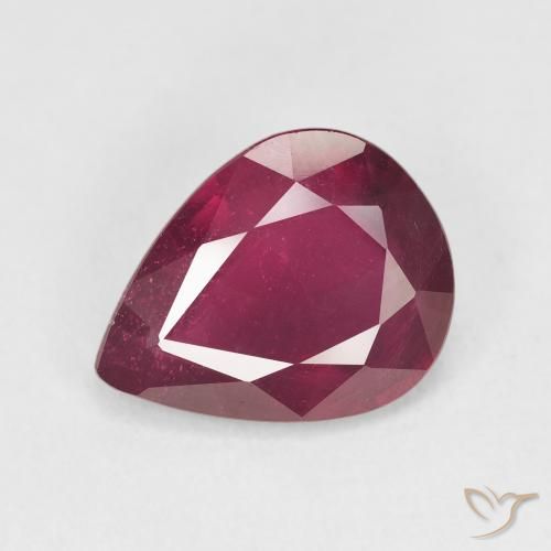 4.11ct 天然 ディープレッド ルビー, 洋梨の形, VS