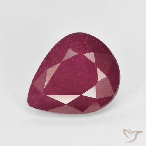 6.51ct 天然 ディープレッド ルビー, 洋梨の形, VS