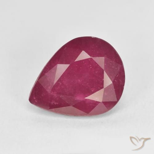 5.86ct 天然 ピンクがかったレッド ルビー, 洋梨の形, VS